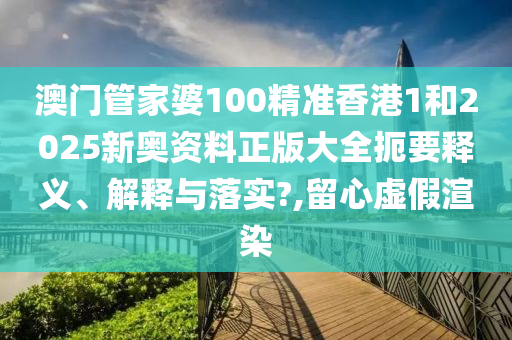 澳门管家婆100精准香港1和2025新奥资料正版大全扼要释义、解释与落实?,留心虚假渲染