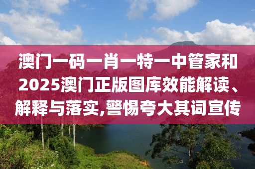 澳门一码一肖一特一中管家和2025澳门正版图库效能解读、解释与落实,警惕夸大其词宣传